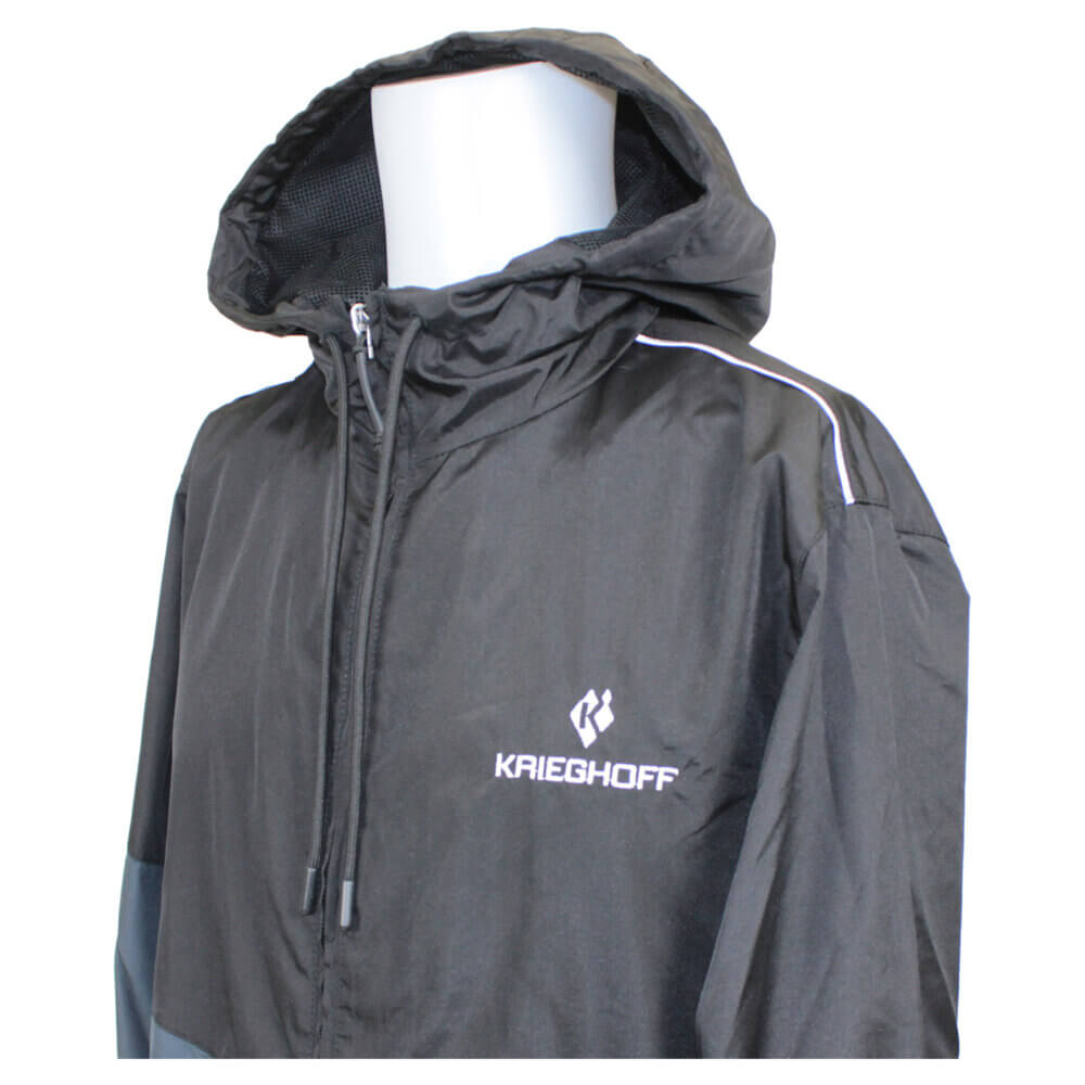 Krieghoff Lightweight Full Zip Windbreaker, Black/Gray